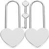 Toyvian Lucchetto a Forma di Cuore Argento in Lega di Zinco Chiave, Mini Taglia Elegante Chic per Valigie e Bagagli da Viaggio, Set da 2