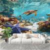 Generic Mondo Sottomarino Tartarughe Marine Carta da Parati Fotografica Panorama Effetto 200x140 cm Mondiale Decorazione da Parete per Camera da Letto e Soggiorno Parete Fotografica in Tessuto non Tessuto