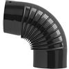 PEBSHOP GOMITO PER TUBO STUFA NERO In lamiera porcellanata (Ø 15 cm. Angolo 90°)