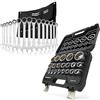 HASKYY - Set di chiavi a bussola esagonali XZN, 8-36 mm, 1/2 pollice & Set di chiavi a cricchetto a testa esagonale, 8-24 mm - CR-V acciaio, 12 denti, set di utensili da 35 pezzi