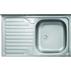 Mabel srl MABEL Lavello Cucina da Appoggio in Acciaio Spazzolato L 80 cm 1 Vasca Destra con Gocciolatoio