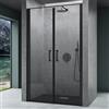 Mai & Mai Box Doccia 120x195cm, Box Doccia a Nicchia con Porte Pieghevoli Cabina Bagno in Cristallo Trasparente con Sistema Rotatorio di Sollevamento Nero Teramo66K schwarz