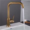KenSyuInt Rubinetto da cucina girevole a 360°, miscelatore monocomando per lavello, in acciaio inox, colore oro