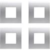 ZOREI 4 Pezzi Placca Compatibile Con Vimar Arke, Placche In Plastica (2 Posti/Moduli,Silver)