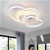 FUMIMID LED Lampada Da Soffitto Dimmerabile Plafoniera Forma Di Cuore Lampada Da Soggiorno Moderna Con Telecomando Metallo Lampadario Per Camera Dei Bambini Ragazzi Ragazze Cameretta Cucina,Bianca,65cm