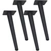 JIAOLUN123 4 Pezzi Piedini per Mobili Ferro Piedini per Sedie Nero Gambe per Mobili Coniche Oblique Piedini in Metallo Gambe Tavolo per Mobile Letto Divano Letto Tavolino Sedia Mobile TV Divano Armadio(20cm)