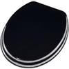 Schläfer 4638201 | Sedile Wc Nero, Copriwater Universale Colorato per Bagno, Coprivaso Weser, Tavoletta Copri Wc Bagno in Legno, Cerniere Regolabili in Ottone Cromato, Copritazza per Wc Forma Ovale.