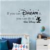 WYFCL Se Puoi Sognarlo Puoi Farlo Adesivi Murali Citazione Ispiratrice Home Art Decalcomania Da Muro In Vinile Per Camerette Murale Mickey Stars 58X25Cm