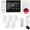 HUXGO® HXA007 Allarme casa senza fili WiFi + GSM con wireless Sirena solare | Kit allarme con 1x rilevatore di movimento, 5x sensori per porte e finestre, telecomando | TUYA Smartlife App