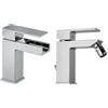 Kiamami Valentina - Rubinetti Lavabo a Cascata e Bidet | Modello Infinity | Ottone Cromato | Cartuccia in Ceramica 40mm | Piletta in ABS | Flessibile Incluso