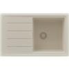 PRIMAGRAN Lavello da Cucina Tutto Beige 70x44cm, Lavandino in Granito a 1 vasca + Sifone Classico, Lavabo da Cucina Incasso al Mobile 45cm - Copenhagen Easy S044