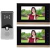 banapoy di Videocitofono, Monitor da 7 Pollici Videocitofono con Telecamera, Citofono Bidirezionale per Interni Ed Esterni per Villa, Ufficio Domestico, 1 Telecamera 2 Schermi (argento