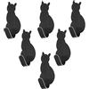jojofuny Ganci Adesivi in Acciaio Inossidabile 6 Pezzi, Appendini da Muro Forma Gatto, Resistenti e Facili da Installare per Bagno e Soggiorno