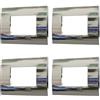 ZOREI 4 Pezzi Placca Compatibile Con Vimar Arke, Placche In Plastica (3 Posti/Moduli,Cromato Lucido)