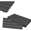 HENGMEI 6 pezzi (1m²) Piastrelle da esterni Pavimenti 30 x 60 cm per Giardino pavimentazione in WPC per pavimenti esterni, patio, piscina, terrazza, giardino, Antracite