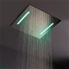 Zazzeri Shirò Skyrain soffione da incasso con pioggia e LED RGB 43x43cm Acciaio spazzolato