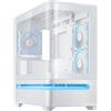 ASUS Case ASUS Prime AP202 ARGB WHITE - Mini-Tower mATX, pannello in vetro temperato curvo, banda luminosa ARGB integrata, Bianco