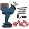 LLOZoo Sega per ossa portatile, seghe elettriche alternative per carne, 0-3000 giri/min, utilizzo: 30 min + silenzioso, con 4 seghe + 1/2 batteria,1-Battery