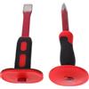 FOYTOKI Set di Scalpelli da Muratura 2 Pezzi in Acciaio Cromo-vanadio Protezione Manico in Pvc, Lame Piatte e Appuntite per Intaglio e Demolizione nel Settore Edile