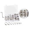 SHINEOFI Morsetti per Tubi in Acciaio Inox 304 Regolabili Resistenti a Ruggine e Corrosione, 80 Pezzi con Chiave per Applicazioni Domestiche e Barche, Colore Argento