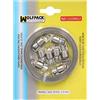 WOLFPACK Nastro morsetto tagliato Zincata 8 mm. x 3 m. con 8 viti Morsetto a vite in metallo, morsetto senza fine