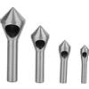 Lylithuif 4 punte trapano per smusso HSS4241 in acciaio ad alta velocità 90 gradi strumento per smussare sbavatore per metallo legno plastica e piastre di ferro placcato oro argento Ti (Argento)