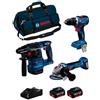 JG todotaladros BOSCH Professional Kit 0615A50094 (GSR 18V-65 + GWS 18V-8 + GBH 18V-22 + 2 x 4,0Ah + GAL18V-40 + Sac)