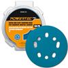 POWERTEC PRO 45300C-50 - Dischi abrasivi con gancio e anello, grana 40/60/80/120/220, carta vetrata orbitale in ceramica, per levigatrice orbitale a 5 e 8 fori, per auto, vernice, metallo, lavorazione