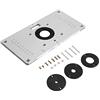 GOTOTOP Router Table Insert Plate, Inserto con piastra in lega di alluminio, Piastra Inserto per Tavolo Fresatrice Fai-Da-Te, Kit Anello Inserto Piatto, 235 mm X 120 mm X 8 mm