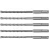 FTVOGUE Punta per Trapano a Martello 2 Punta in Carburo di Flauto per Muratura in Cemento in Pietra in Mattoni, Compatibile con, 5 Pezzi di Lunghezza 160 Mm (7 mm)