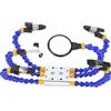 Cryfokt Helping Hands Saldatura di Terza Mano, Supporto per Circuito PCB con 4 Lente D'Ingrandimento a Testa Piatta e Cilindriche, per Riparazione Saldature