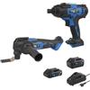 ENG PRO KIT | | Avvitatore a impulsi 1/4, Utensile multifunzione e 2 Batterie 2/4.0Ah |Linea Professionale a Batteria