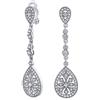 Bling Jewelry Stile Vintage A Goccia A Forma Di Cubo Zirconia Prom Dichiarazione Lampadario Clip Su Orecchini Placcati In Argento Ottone