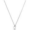 Liu Jo LIU-JO Collana in Acciaio Colore Silver con pendente lucchetto/Cuore con cristalli LJ2134 Marca, Estándar, Metallo, Nessuna pietra preziosa
