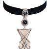 KBNSUIAN Girocollo gotico ThSeal di Lucifero in velluto per donne e ragazze, collana con ciondolo nero satanico con simbolo di Satana, gioiello di protezione per matrimonio, Halloween, costume,