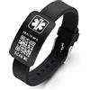 Theluckytag Bracciali Medici per le Donne Degli Uomini con QR Code Medical Alert ID Bracciali Silicone Impermeabile 9 '' Braccialetto Info Personalizzate Sull'avviso di Emergenza Dell'ID Medico