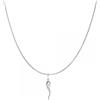 gioiellitaly Catenina veneziana ciondolo cornetto argento 925 rodiato piccolo lungo 2,3 cm circa catenina cm 40/45/50 a scelta gioiello portafortuna amuleto unisex uomo donna bimbo bimba (50 cm)