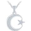 MOOFUN Collana con ciondolo a forma di luna e stelle, in argento 925 con zirconi, scintillante cielo stellato, per donne, mamma, moglie, fidanzata, figlia, gioiello alla moda per compleanni, San