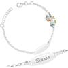 Sakrami Bracciale Personalizzabile per Bambini in Argento 925 con Unicorno Smaltato con Piastrina Incidibile Confezione Regalo Personalizzata - Braccialetto per Nascita Comunione o Battesimo
