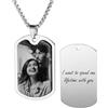 MeMeDIY Collana con Ciondolo Fotografico Personalizzato Incisione Nome/Data/Testo per Uomo Donna Collana Commemorativa Gioielli in Acciaio Inossidabile Regalo per Fidanzato -D2