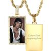 MeMeDIY Personalizzata Ciondolo Collana Commemorativa per Uomo/Donna Collana con Foto Personalizzata a Forma Rotonda/a Forma di Cuore Incisione di Immagine/Testo/Nome/Data G2-28