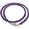 Kashish Gems & Jewels Collana lunga 55,9 cm con perline sfaccettate in ametista naturale da 3-4 mm per donne e ragazze, unisex, 3-4 mm, pietre preziose, ametista viola, 3-4 mm, Gemma, Ametista viola