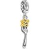 GNOCE Charm Bead Hot Dog Abbracci Cuore Pietra Preziosa Pizza Hamburger Perline Argento 925 Pendente di Fascino per Bracciale Collana Gioielli Regalo per Gli Amanti del Cibo (Pasta)