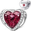 NINGAN Ciondoli con pietra portafortuna per bracciali, ali d'angelo in argento sterling 925, ciondolo con perla a forma di cuore inciso, regali di gioielli per compleanno e festa della mamma per donne