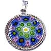 LE GEMME DI VENEZIA Murrina Millefiori In Vetro Di Murano Con Bordo e Catenina In Argento 925 Diam. 18 mm (Colore 2)