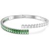 Swarovski Bracciale rigido Matrix, Taglie miste, Verde, Bagno rodio