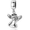 LES FOLIES DI PAOLA GRIECO Charm Angelo Custode Ali Protezione Portafortuna Comunione ciondolo pendente in argento 925 - Les Folies per Pandora