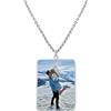 yrozvw Ciondolo con testo fotografico inciso su due lati Personalizzato Collana con foto incisa quadrata/rotonda/cuore Regali di compleanno in memoria per coppia/famiglia/amici