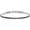 Zelara Italy Bracciale Tennis Unisex con Zirconi - Acciaio Inossidabile 316L - Regolabile 18+3 cm - Elegante Gioiello Regalo (Nero)