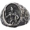 ForFox Anello Guerriero Spartano Grecia in Argento Sterling 925 Nero Vintage per Uomo Regolabile